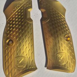 Plaquettes M-Arms 3D President Long Gold  Long pour CZ Shadow 2 - Neuf