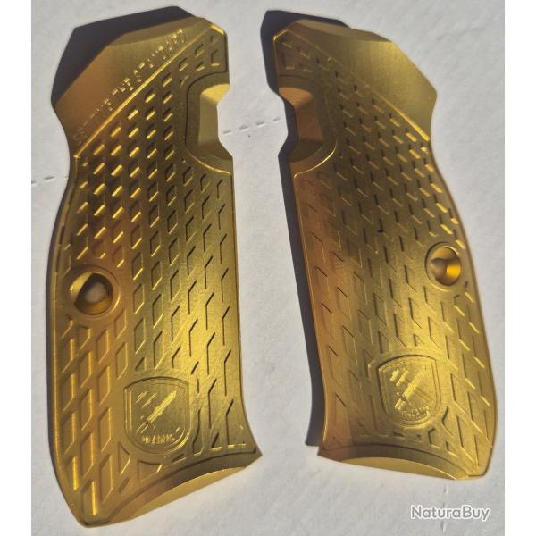 Plaquettes M-Arms 3D President Long Gold  Long pour CZ Shadow 2 - Neuf