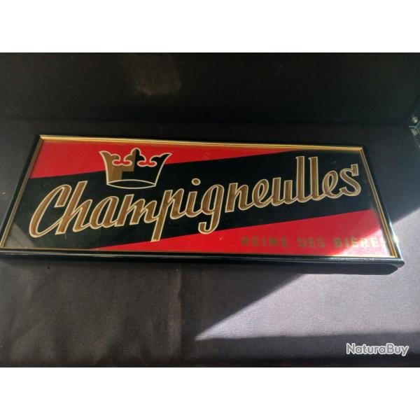 ancienne plaque publicitaire d'�poque  bi�re fran�aise Champigneulles 1950-1960