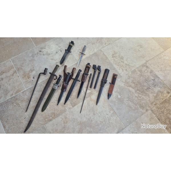 Lot de 13 ba�onnettes