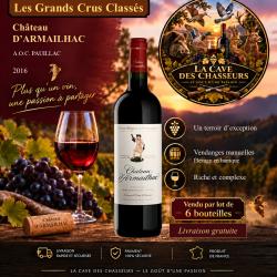 Ch&acirc;teau D'Armailhac 2016 1 caisse de 6 bouteilles de 75cl AOC Pauillac 5&egrave;me Grand Cru Class&eacute;