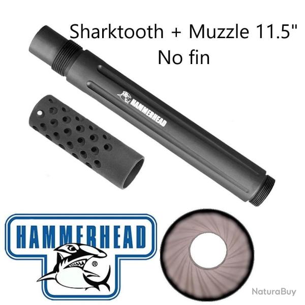HAMMERHEAD Canon Seul Sharktooth + Muzzle 11.5'' noir sans Embase