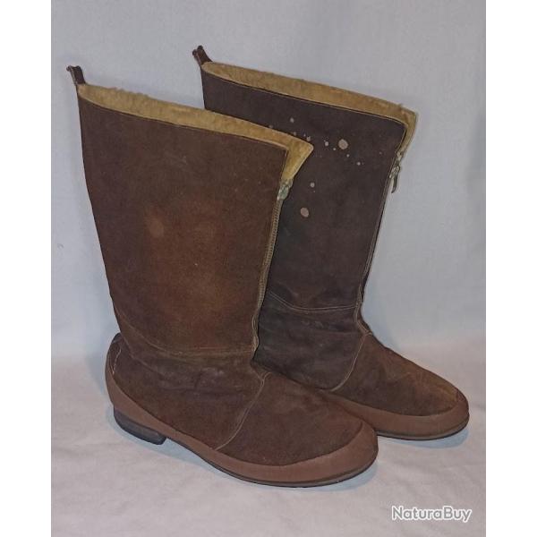 Bottes de vol pattern 1940 flying boots RAF personnel naviguant bombardier WW2
