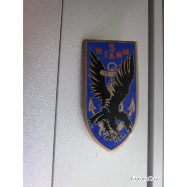 insigne �mail 5eme r�giment interarm�es d'outre mer  / drago paris