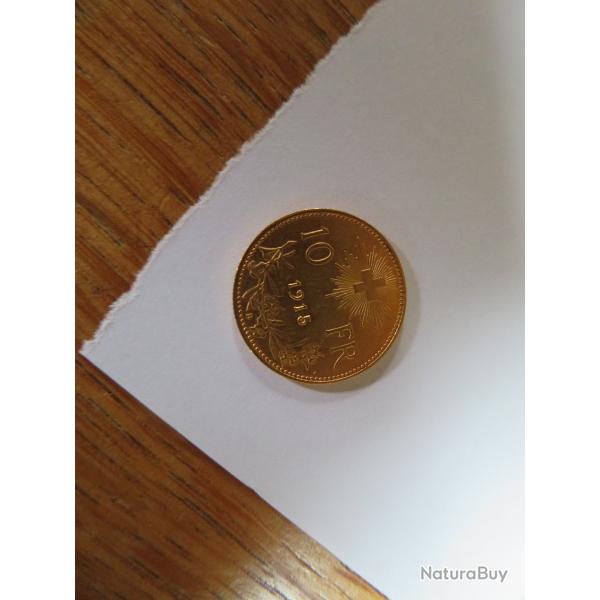Pi�ce 10 francs OR suisse