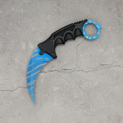 Couteau Karambit Blue Steel Tiger Tooth CS:GO/CS2 IRL - Lame aff&ucirc;t&eacute;e en acier inox