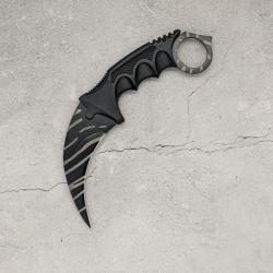 Couteau Karambit Night Tiger Tooth CS:GO/CS2 IRL - Lame aff&ucirc;t&eacute;e en acier inox