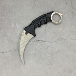 Couteau Karambit Vanilla Tiger Tooth CS:GO/CS2 IRL - Lame aff&ucirc;t&eacute;e en acier inox