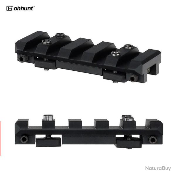 Rail Picatinny pour bande ventil�e de fusil de chasse ou de fusil � pompe, 55 mm, 5 slots - OHHUNT -