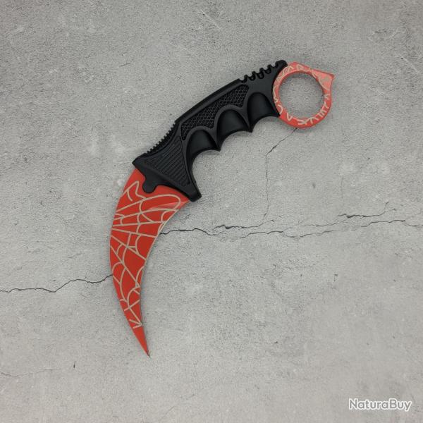 Couteau Karambit Doopler Ruby Crimson Web CS:GO/CS2 IRL - Lame aff�t�e en acier inox