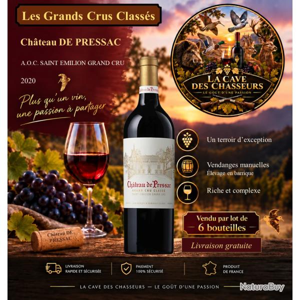 Ch�teau De Pressac 2017 1 caisse de 6 bouteilles de 75cl AOC Saint Emilion Grand Cru Class�