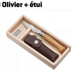 Opinel N&deg;08 Olivier + Etui en coffret