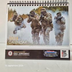 calendrier de bureau promotionnel de l'ann&eacute;e 2014 &eacute;dit&eacute; par la marque d'airsoft G&G