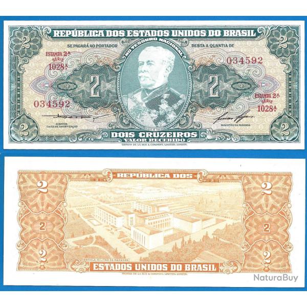 Bresil 2 Cruzeiros 1958 Signature 6 Billet Brasil Cruzeiro