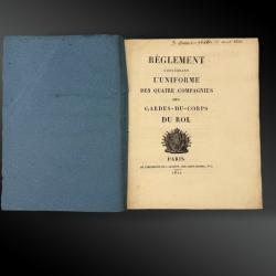 REGLEMENT concernant l'UNIFORME des QUATRE COMPAGNIES des GARDES du CORPS du ROI - France - 1820
