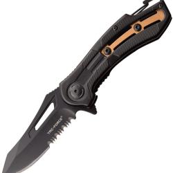 Couteau Pliant Tac Force A/O Lame Inox Manche Inox Noir et Bronze Framelock TF1026BZ
