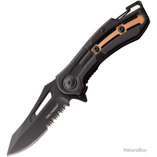 Couteau Pliant Tac Force A/O Lame Inox Manche Inox Noir et Bronze Framelock TF1026BZ