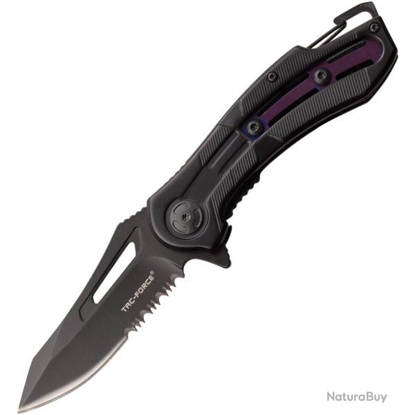Couteau Tac-Force 1026 Lame Acier Inoxydable Manche Acier Violet Framelock TF1026PL