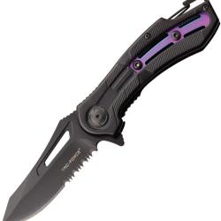 Couteau Pliant Tac Force A/O Lame Inox Manche Inox Noir et Arc-en-ciel Framelock TF1026RB