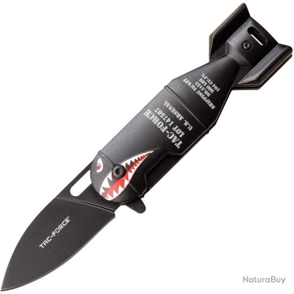 Couteau Pliant Tac Force Bomb A/O Lame Acier 3Cr13 Manche Aluminium Noir Linerlock TF1039BK