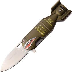 Couteau Pliant Tac Force Bomb A/O Lame Acier 3Cr13 Manche Aluminium Vert Linerlock TF1039GN