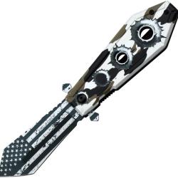 Couteau Pliant Tac Force American Flag A/O Lame Acier 3Cr13 Manche Aluminium Camo Linerlock TF1048SC