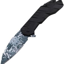Couteau Pliant Tac Force A/O Lame Acier 3Cr13 Drop Point Manche Aluminium Noir Linerlock TF1049BK