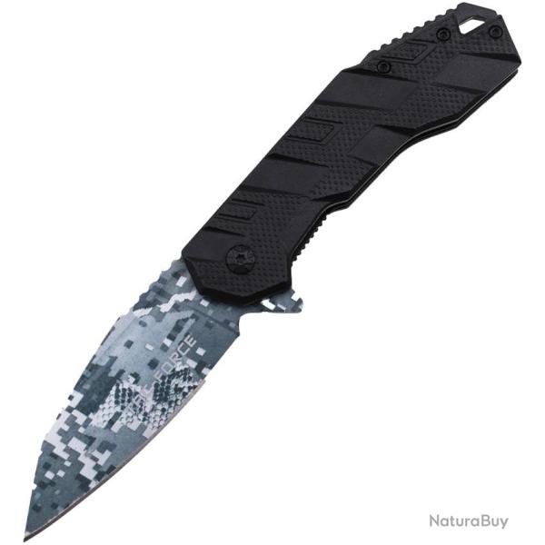 Couteau Pliant Tac Force A/O Lame Acier 3Cr13 Drop Point Manche Aluminium Noir Linerlock TF1049BK