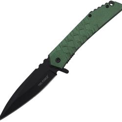 Couteau Pliant Tac Force A/O Lame Acier 3Cr13 Manche Aluminium Vert Linerlock TF1050GN