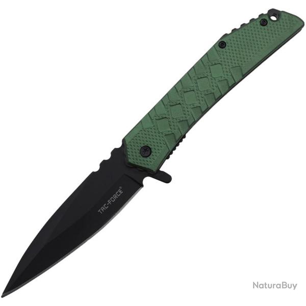 Couteau Pliant Tac Force A/O Lame Acier 3Cr13 Manche Aluminium Vert Linerlock TF1050GN