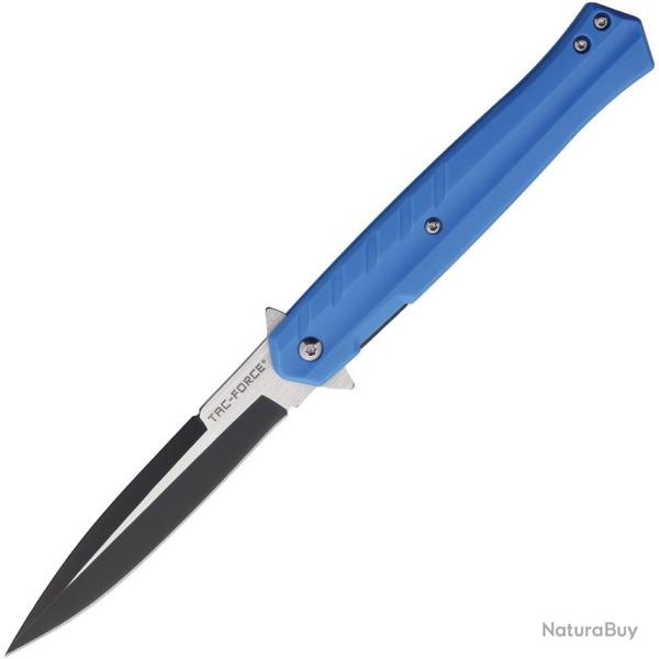 Couteau Pliant Tac Force A/O Lame Acier 3Cr13 Spear Point Manche Nylon Bleu Linerlock TF2002BL