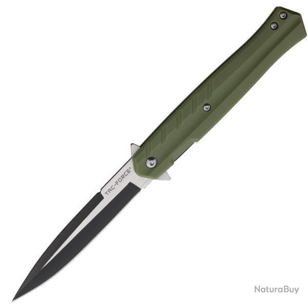Couteau Pliant Tac Force A/O Lame Acier 3Cr13 Spear Point Manche Nylon Vert Linerlock TF2002GN
