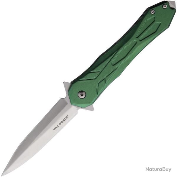 Couteau Pliant Tac Force A/O Lame Acier 3Cr13 Drop Point Manche Aluminium Vert Linerlock TF2003GN