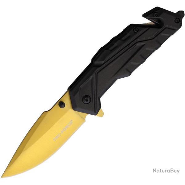 Couteau Pliant Tac Force A/O Lame Acier 3Cr13 Drop Point Manche Aluminium Noir Linerlock TF2004GD