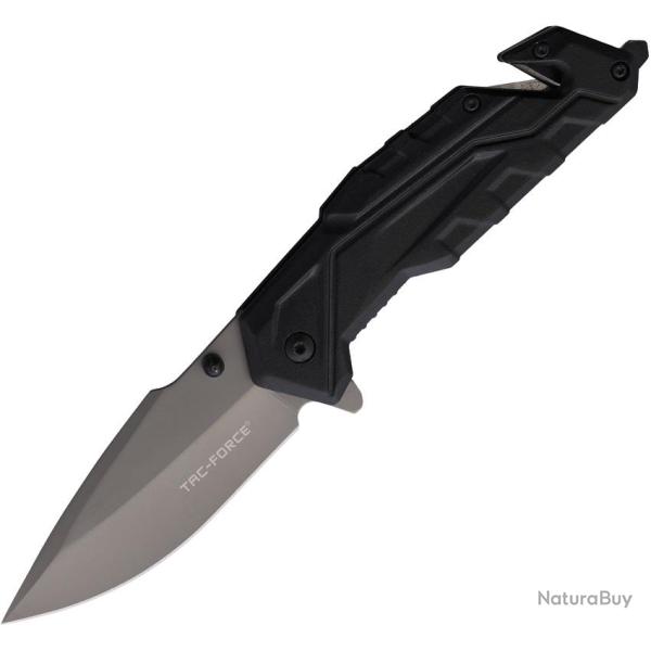 Couteau Pliant Tac Force A/O Lame Acier 3Cr13 Drop Point Manche Aluminium Noir Linerlock TF2004GY