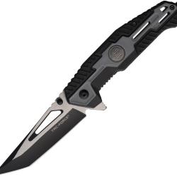 Couteau Pliant Tac Force A/O Lame Acier 3Cr13 Tanto Manche Nylon Noir et Gris Linerlock TF2007GY