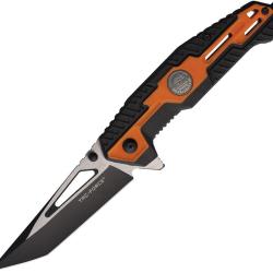 Couteau Pliant Tac Force A/O Lame Acier 3Cr13 Tanto Manche Nylon Noir et Orange Linerlock TF2007OR
