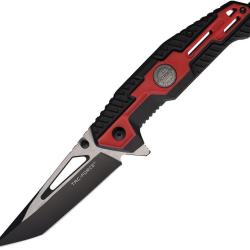 Couteau Pliant Tac Force A/O Lame Acier 3Cr13 Tanto Manche Nylon Noir et Rouge Linerlock TF2007RD