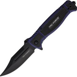 Couteau Pliant Tac Force A/O Lame Acier 3Cr13 Manche Nylon Noir et Bleu Linerlock TF2008BL