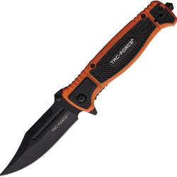 Couteau Pliant Tac Force A/O Lame Acier 3Cr13 Manche Nylon Noir et Orange Linerlock TF2008OR
