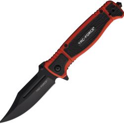 Couteau Pliant Tac Force A/O Lame Acier 3Cr13 Manche Nylon Noir et Rouge Linerlock TF2008RD