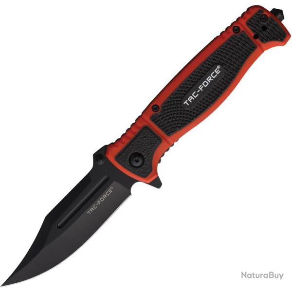Couteau Pliant Tac Force A/O Lame Acier 3Cr13 Manche Nylon Noir et Rouge Linerlock TF2008RD