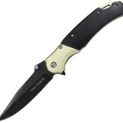 Couteau Pliant Tac Force A/O Lame Acier 3Cr13MoV Manche Aluminium et Bois Vert et Noir TF2009GN