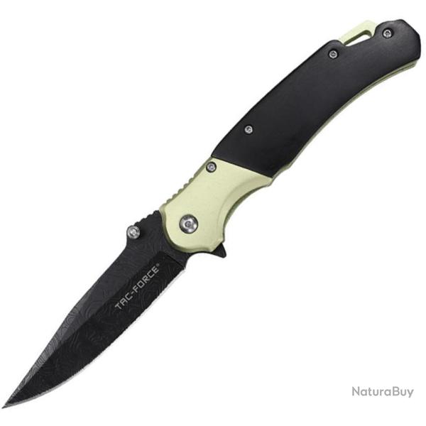 Couteau Pliant Tac Force A/O Lame Acier 3Cr13MoV Manche Aluminium et Bois Vert et Noir TF2009GN
