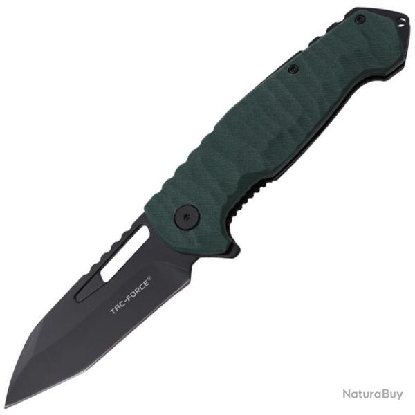 Couteau Pliant Tac Force A/O Lame Acier 3Cr13MoV Sheepsfoot Manche G10 Vert Linerlock TF2013GN