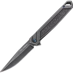 Couteau Pliant Tac Force A/O Lame Acier 3Cr13MoV Manche Inox Noir Framelock TF2019BB