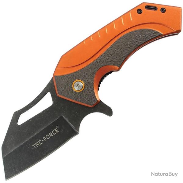 Couteau Pliant Tac Force A/O Lame Acier 3Cr13MoV Manche Aluminium Noir et Orange Linerlock TF2020OR