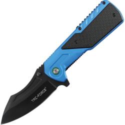 Couteau Pliant Tac Force A/O Lame Acier 3Cr13MoV Manche Aluminium et Acrylique Bleu et Noir TF2022BL