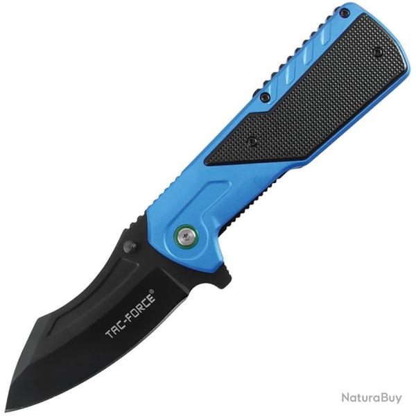 Couteau Pliant Tac Force A/O Lame Acier 3Cr13MoV Manche Aluminium et Acrylique Bleu et Noir TF2022BL