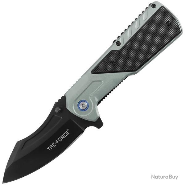Couteau Pliant Tac Force A/O Lame Acier 3Cr13MoV Manche Aluminium et Acrylique Gris et Noir TF2022GY